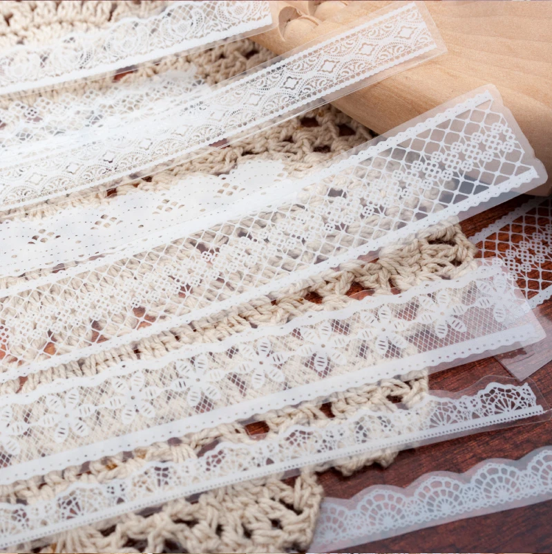 

4sheets/1pack Stationery Stickers PTE Vintage Lace Series Diary Planner Decorative Stickers Scrapbooking DIY Craft Stickers