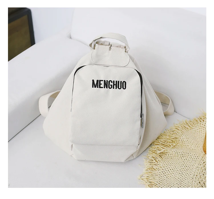 Menghuo Solid Color Multifunctional Bag Canvas Backpack Women Mochila School Bag for Travel Backpacks School Backpack for Girls (47)