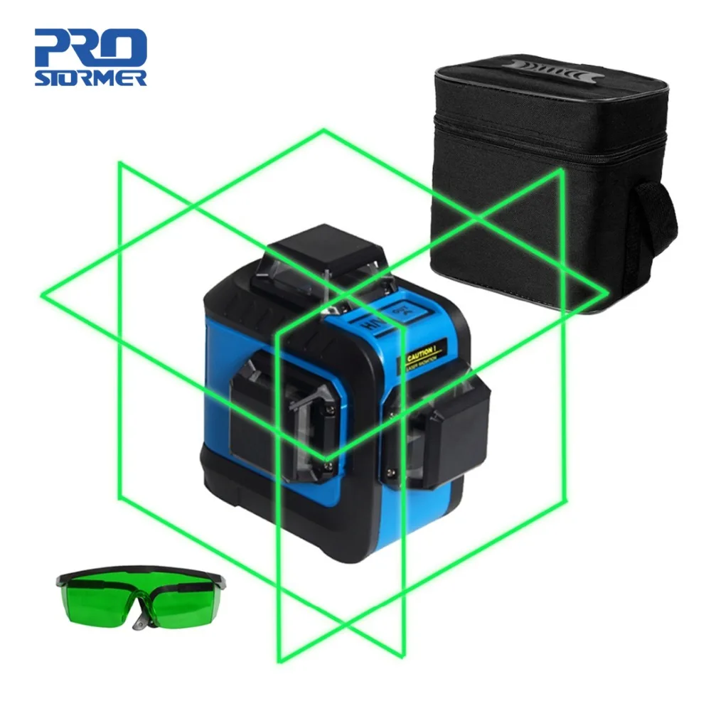 Prostormer 12 líneas 3D los niveles láser profesional de nivel láser 360 graus Horizontal y Vertical y Horizontal rayo láser rojo de línea - 1