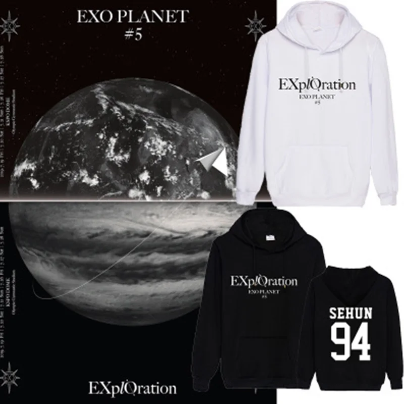 EXO Planet World Tour Concert Together мини-альбом What a Life легкие свободные кофты BaekHyun LJ183-1 | Мужская