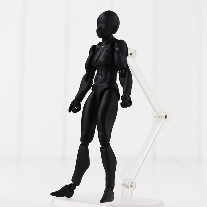 8 видов стилей 5 ''Figma фигурка для тела Archetype He She Body Kun Body Chan, серый, черный цвет, чистая кожа, мужские и женские модели кукол - Цвет: Black He in Box