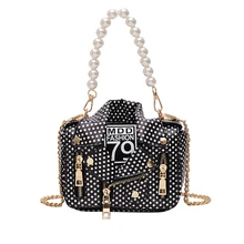 Женские сумки, модная мотоциклетная сумка на плечо, новая летняя сумочка с жемчужной ручкой, сумка через плечо