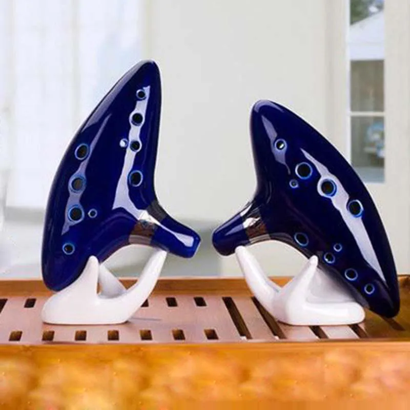 12 Hole Ocarina Instrument Ceramic Alto C Legend of Zelda Ocarina Flute Blue of Time in
