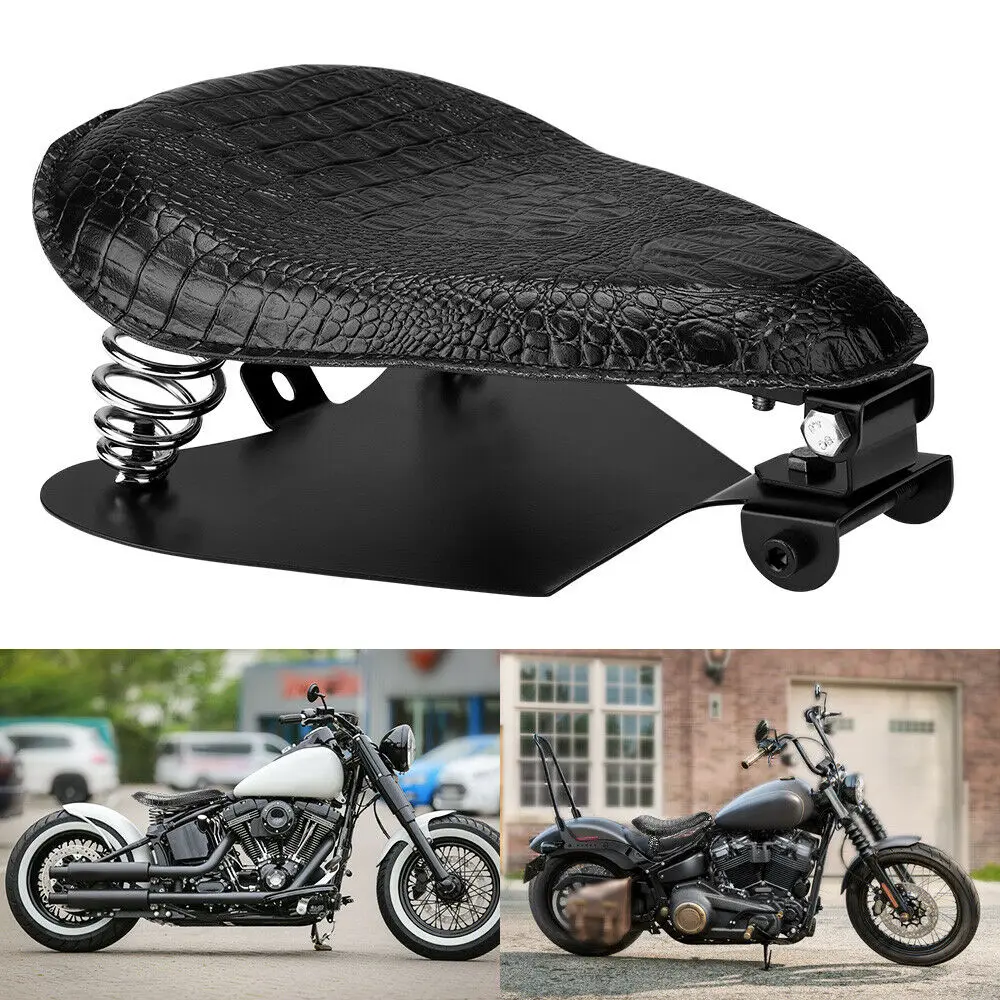 

Leather 3" Solo Seat Spring Mounting Bracket Kit For Sportster XL 883 1200 48 Dyna Chopper Bobber Seats Custom Road King Softail