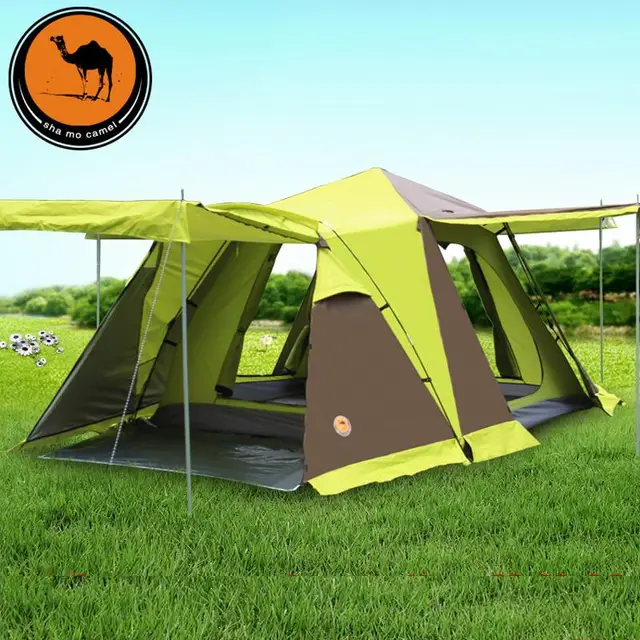Cheap Outdoor tent  3-4 person camping Quartet four-door with a snow base of type tent with Hall 089-3
