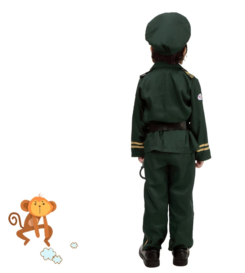 Полиция костюм для детей полиции равномерное китайский полиции равномерное Китай полиции форма одежды зеленый милитари костюмы