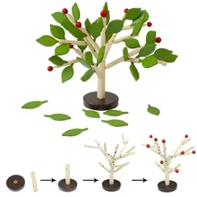 Креативные деревянные строительные блоки набор дерева DIY обучающая 3D деревянная сборная игрушка для домашнего декора(зеленые листья