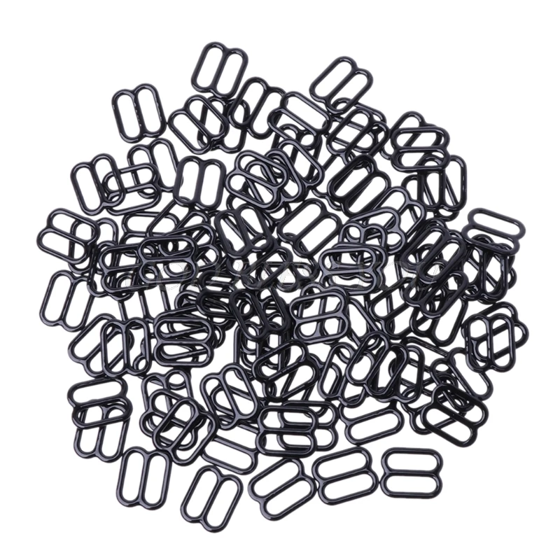 

100pcs Metal Lingerie Adjustable Sewing Bra Sliders Rings Buckles DIY 6mm-15mm