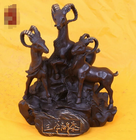 

Bronze sculpture, sheep crafts copper sanyang kaitai decoration bronze sculpture decoration bronze factory outlets