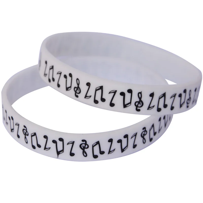 1piece Music Note Silicone Student Multicolours Bracelet Wristbandin