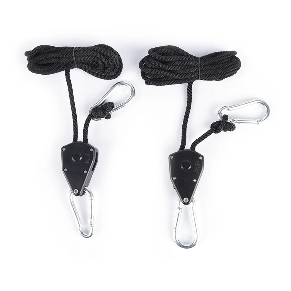1 Pair of Grow Light Hanger 1/8 Inches Nylon Rope Ratchet 2 Pieces 1