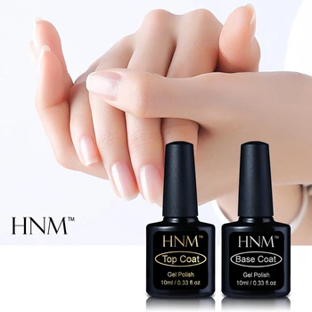 

HNM 10ml Soak Off Base Top Primer UV Gel Nail Polish 2pcs LED Lamp Gel Polish Lucky Lacquer Stamping Semi Permanent Gellak
