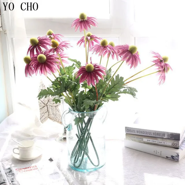 YO CHO Silk Chrysanthemum Bride Artificial Flowers For Wedding Party Home Room Hats Shoes Decoration Daisy YO CHO Silk Chrysanthemum Bride Artificial Flowers For Wedding Party Home Room Hats Shoes Decoration Daisy