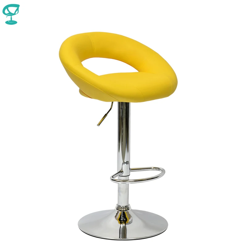 94636 Barneo N-84 эко-кожа кухонный барный стул с мягким сиденьем на газ-лифте желтый стул высокий стул для барной стойки мебель для кухни кресло дл...
