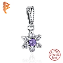 Original 925 Sterling Silver FORGET ME NOT COLGANTE CHARM Fit Pandora Charms Pulsera para Las Mujeres Accesorios de Joyería de Moda