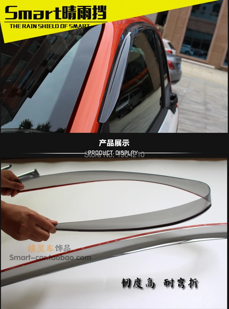 Автомобильный Стайлинг ABS Пластиковый оконный козырек навесы вентиляционные Защита от солнца и дождя Защита от дождя отражатель Чехлы для CED-Benz Smart 453