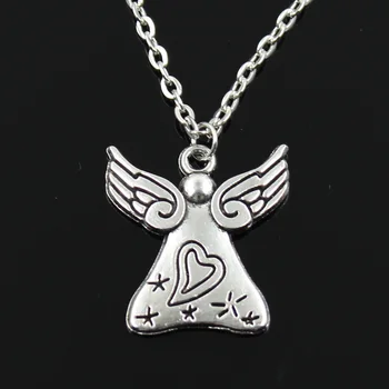 

New Fashion Pray Angel Heart Star Pendants Round Cross Chain Short Long Mens Womens Silver Color Necklace Jewelry Gift
