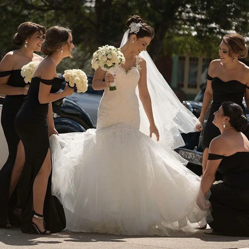

Doragrace Lace Mermaid Wedding Gowns Nude Back Illusion Wedding Dresses Tulle Brial Gowns