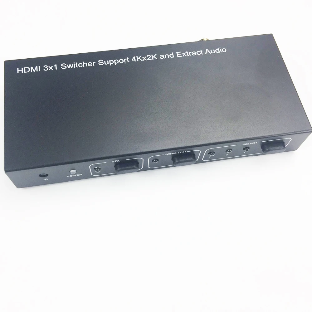 4K X 2K HDMI коммутатор с аудио экстрактом 3X1 HDMI к HDMI+ toslink+ стерео аудио(без пульта дистанционного управления
