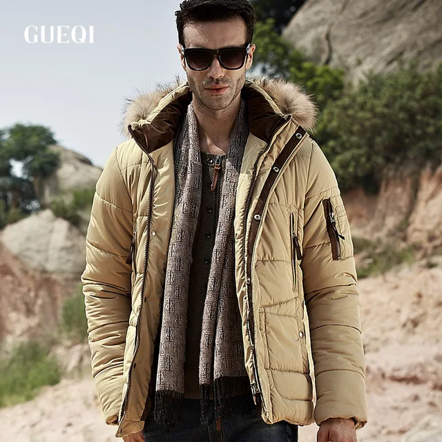 GUEQI Russia Winter Men Fashion Warm jackets Men's Classic