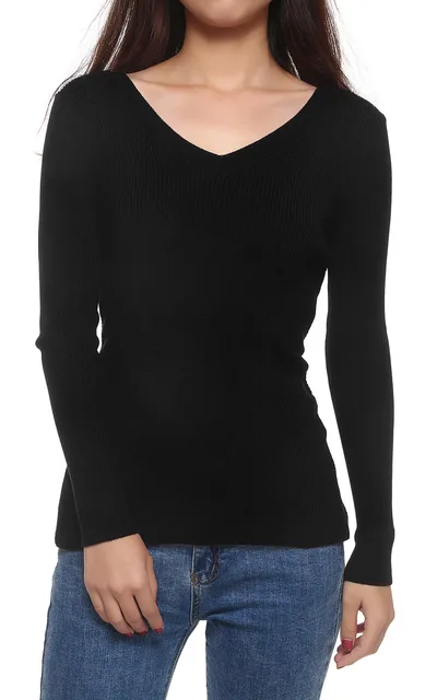 zara black v neck jumper