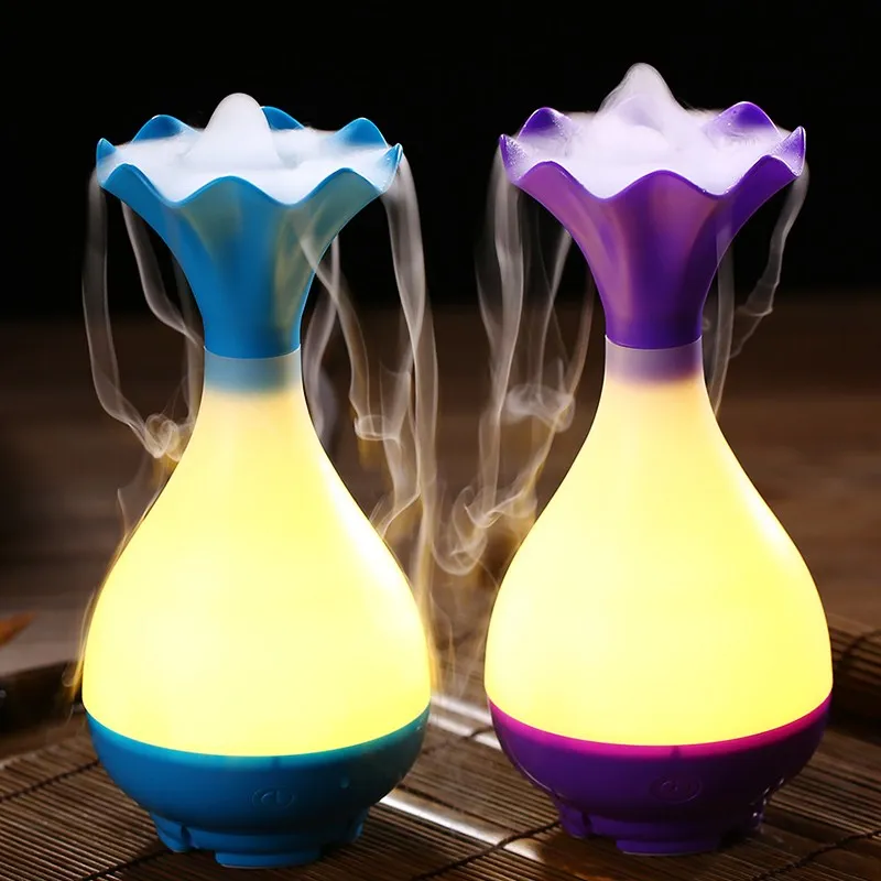 

Creativ Vase Ultrasonic Essential Oil Aroma Diffuser Aromatherapy Air Humidifier DC 5V USB Portable LED Light Mist Maker Fogger