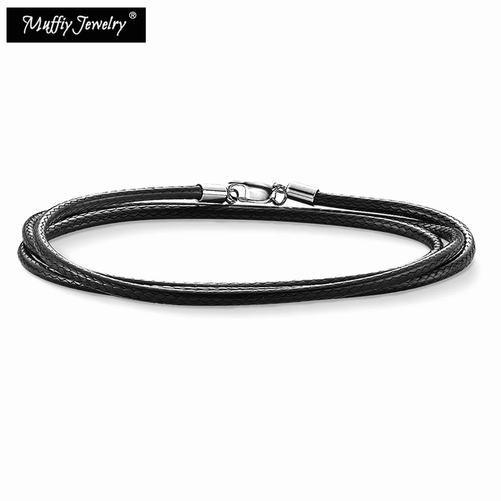 

Cord Black Leather Necklace,Thomas Style Rebel Good Heart Rope Chain Jewelry For Men Women,2018 Ts Gift In 925 Sterling Silver