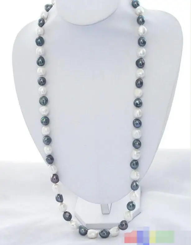 

song voge gem nanJ2052 BLACK WHITE BAROQUE FRESHWATER PEARL NECKLACE