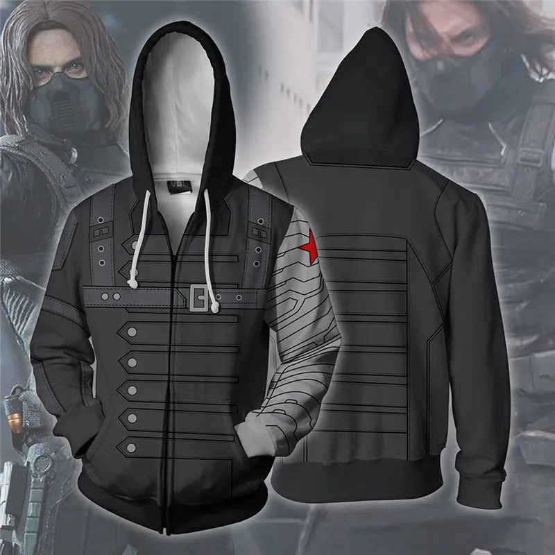 

Marvel Spider Man 3D Moving Zipper Hoodies Men Streetwear Hip Hop Warm Hooded Sweatshirts 3D Printed for Kids Boy Winter Soldier