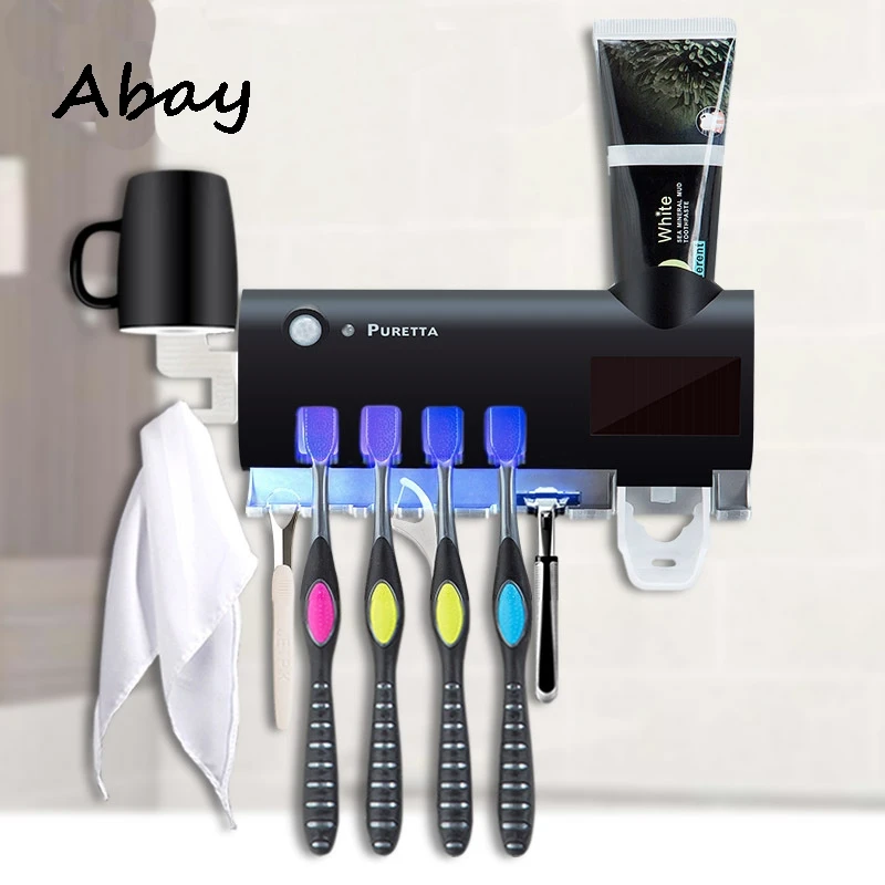 Abay 2 цвета Высокое качество отключенный креативный Интеллектуальный УФ стерилизатор зубных щеток стойка зубная щетка дезинфекционная машина