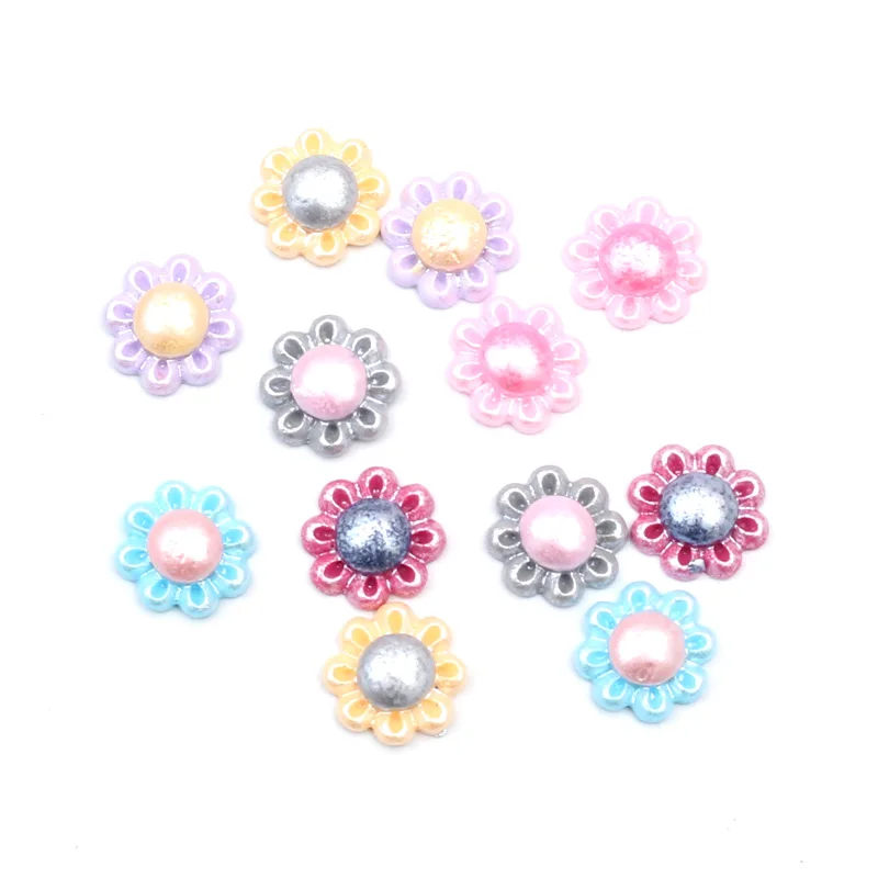 100Pcs Mixed Flower Resin Crafts Christmas Decoration Flatback Cabochon