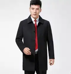 Новинка зимы длинные шерстяные пальто для мужчин среднего возраста бренд кашемировое отца P-51