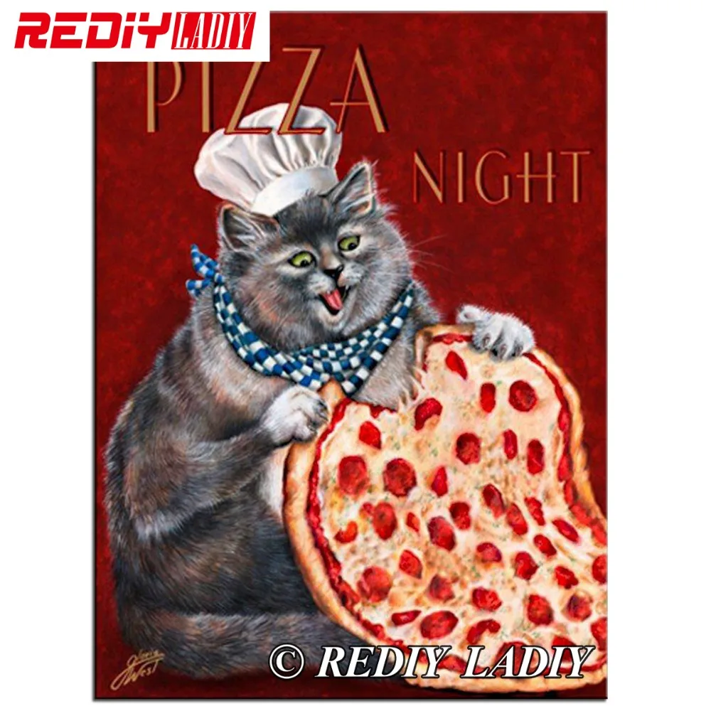 REDIY LADIY Diamond Embroidery Pizza Night Mouse Diamond Mosaic Pattern Square Diamond Painting Cross Stitch Home Decoration REDIY LADIY Diamond Embroidery Pizza Night Mouse Diamond Mosaic Pattern Square Diamond Painting Cross Stitch Home Decoration