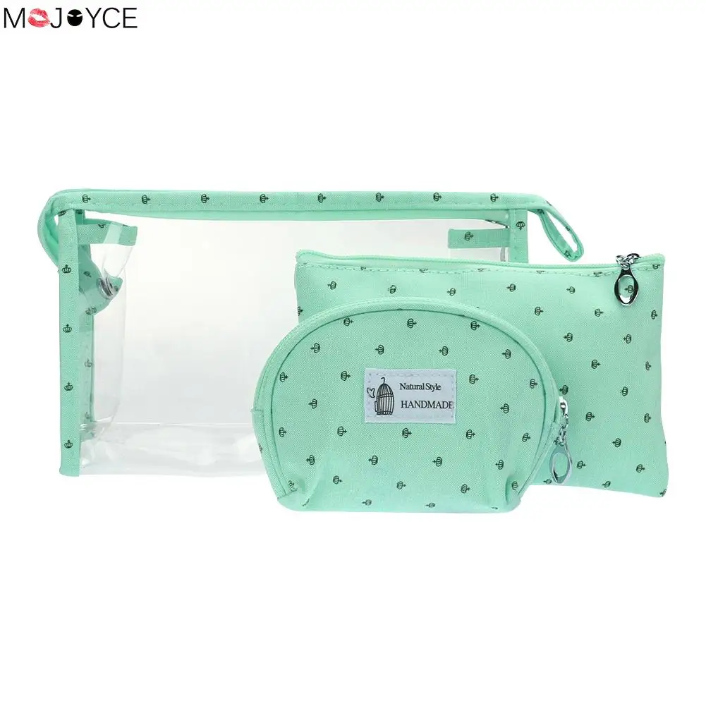 

3pcs/set Portable Cosmetic Storage Case Purse Bag Clear Waterproof Makeup Bag Women Travel Toiletry Bag conjunto de bolsas #