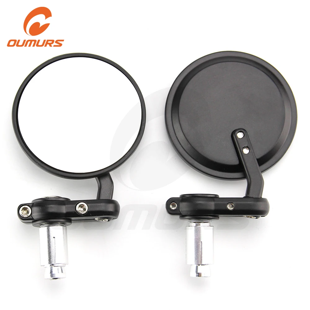 

OUMURS Motorcycle Mirror Rearview 7/8" Handle Bar End 22mm Rear Mirrors Side View Motorbike Universal Accessories