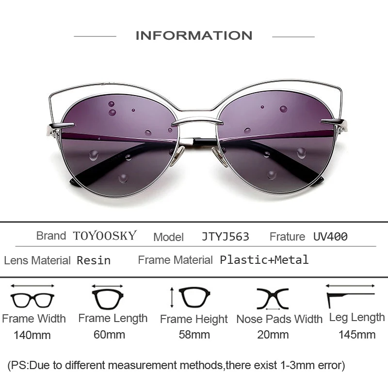 Toyoosky модные Очки Для женщин Мода очки Cat Eye объектив пикантные женские