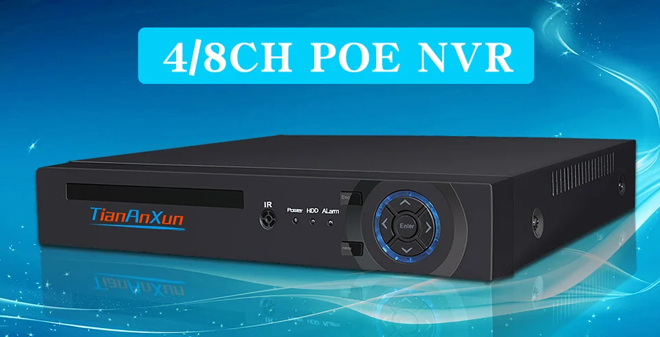 Tiananxun H.265 48 V poe NVR 4/8CH видеонаблюдения Системы для POE Камера IP DVR 5MP 4MP видео с разрешением 1080 P регистратор системы наблюдения onvif