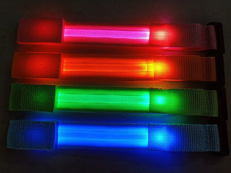 Top 1PCS Running Light Sports LED Wristbands Adjustable Glowing Bracelets for Runners Joggers Cyclists Riding Safety Bike Bicycle 6