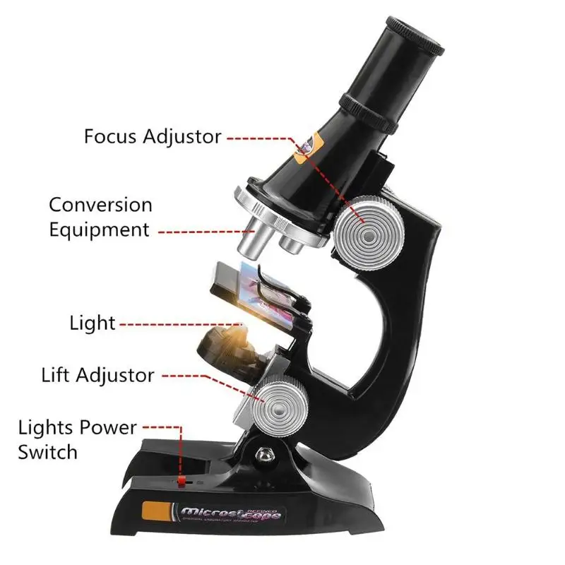 Детский научный Рафинированный Биологический микроскоп набор 100X 200X 450X 400X 900X детский домашний школьный лабораторный микроскоп модель образовательного