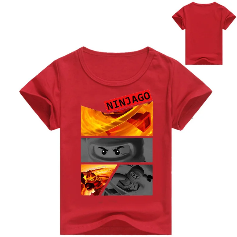 Лидер продаж года, футболки с короткими рукавами и круглым вырезом с рисунком из мультфильма ninjago Одежда для маленьких мальчиков летние футболки высокого качества H