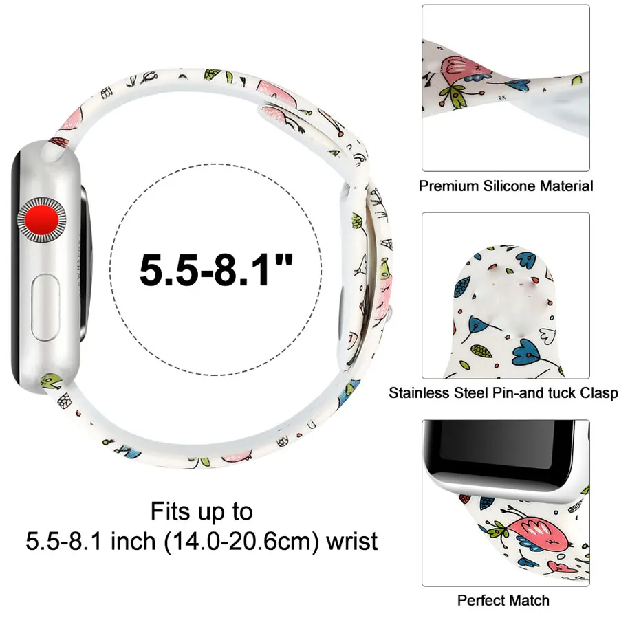 Ремешок apple watch band correa apple watch 4 3 38 мм 42 мм iwatch band 44 мм 40 мм спортивный силиконовый браслет ремень reloj аксессуары ремешок для apple watch 4 3