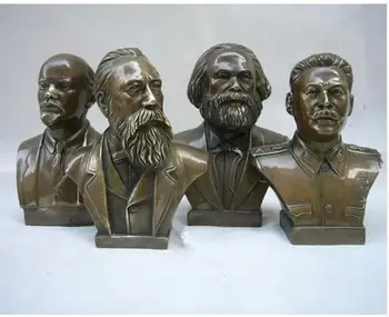 

Collectible Decorated Old Bronze Carved Lenin statue, Stalin statue , Marx sculpture ,Engels Memorial Sculpture.