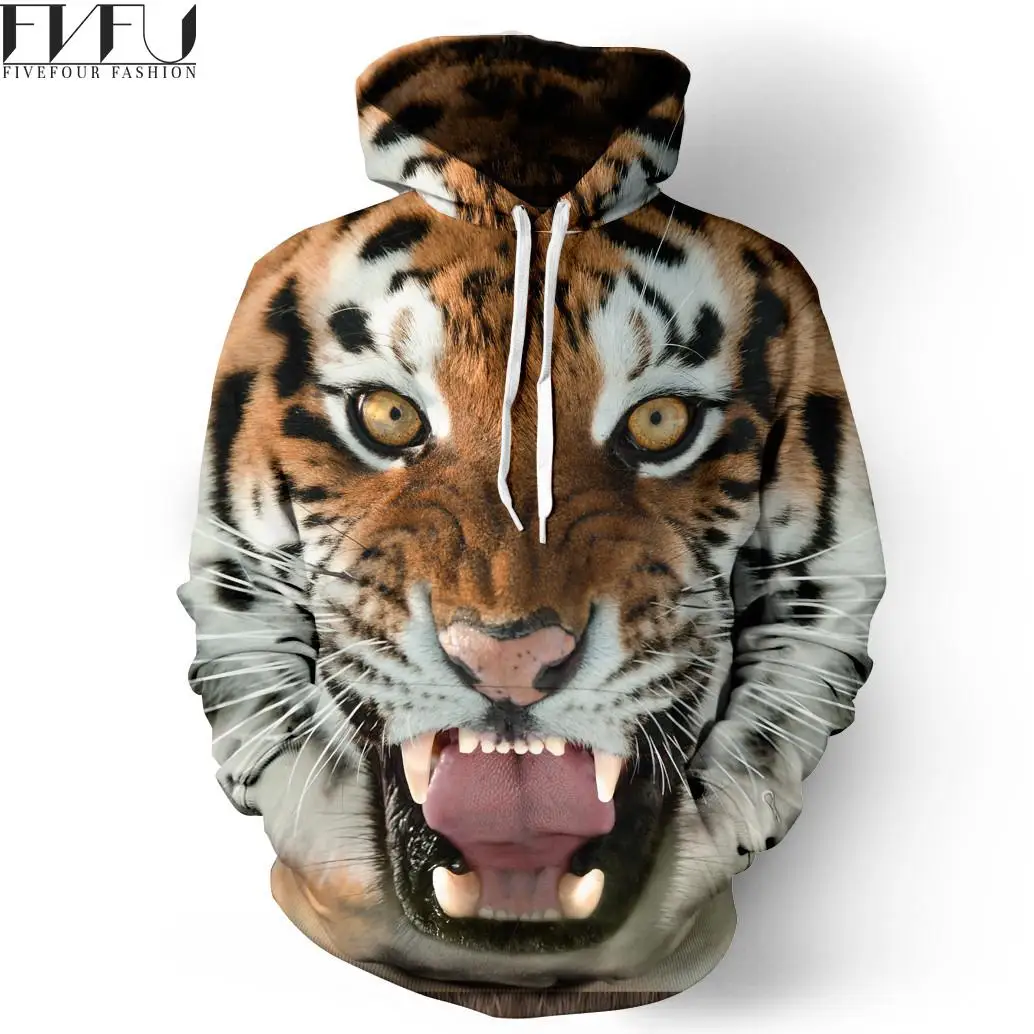 2017 Fashion Men 3d Hoodies Sweatshirt Spring Autumn Aminal Print Oversized Hoodie Tiger Casual Men/women Couples Tops Plus Size | Мужская