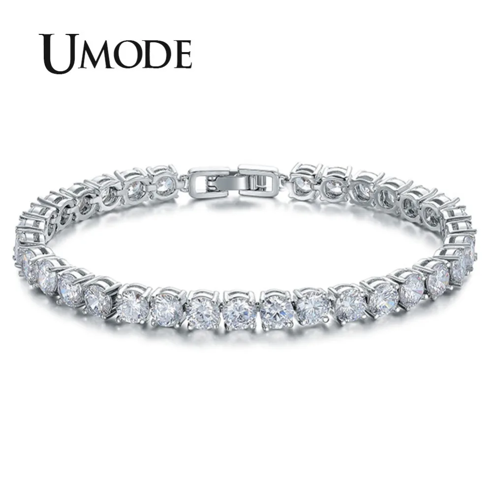 UMODE سحر AAA + جولة 0.5 قيراط مكعب زركونيا سوار للتنس للمرأة Pulseira الكلاسيكية مجوهرات الزفاف سوار حريمي UB0021