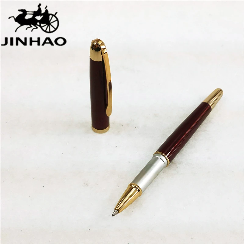 

1pc/lot JINHAO 606 Roller Ball Pen Luxury Kawaii Red Pen Gold Clip Canetas Material Escolar Stationery School Supplies 14*1.3cm