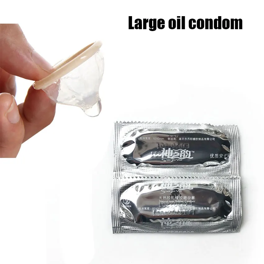 100 PCS/lot Natural Rubber Latex Condoms Large Oil Sex Tool Adult Sex