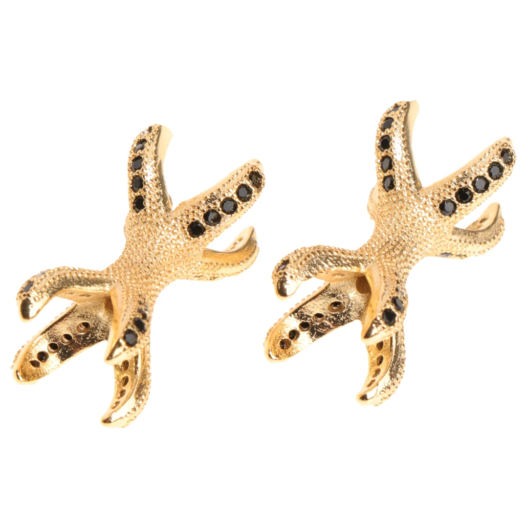 2 Pieces Micro Rhinestone Eagle Claw Bracelet Connector Beads Animal 8 Paw Design Punk Mens DIY Jewelry