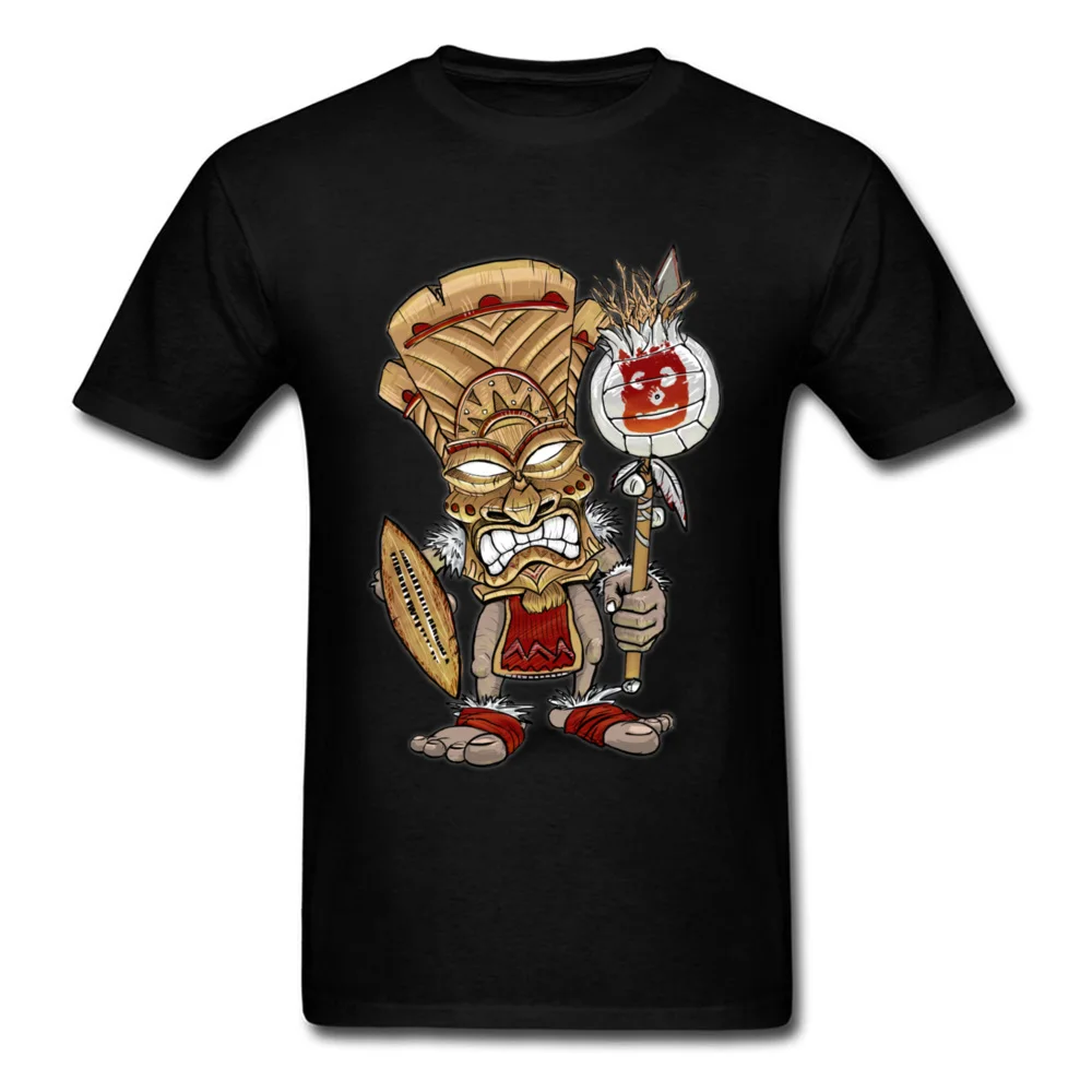 Wilson Warrior Tiki God T Shirts Prevalent Mens ostern Day Tops Shirt 3D Printed Clothing Shirt Round Collar 100% Cotton Wilson Warrior Tiki God black