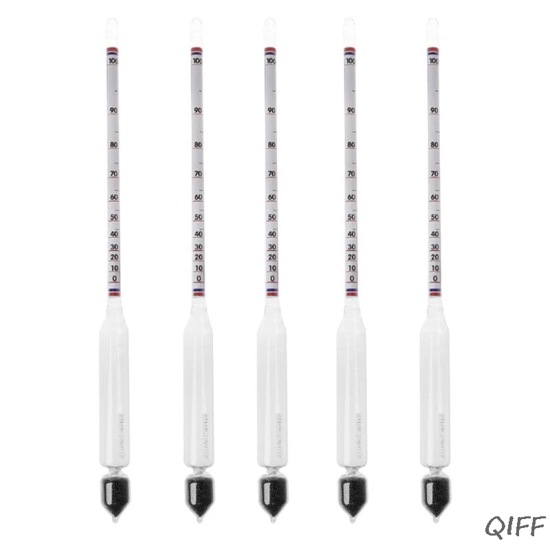 

5 Pcs Hydrometer Tester Vintage Tools Alcoholmeter Alcohol Meter Wine Concentration Meter 0-100 hydrometer alcohol Tools