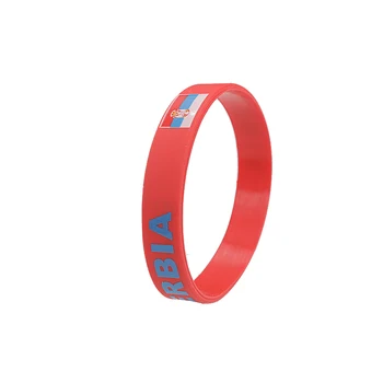 

100pcs Serbia flag silicone wristband bracelet free shipping 100